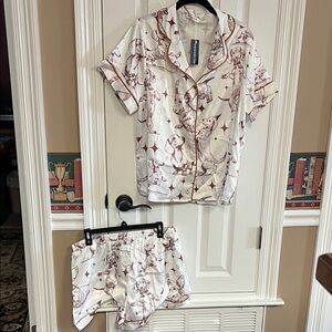 Elegant Women's Pajama Set with Artistic Print of Dachshunds